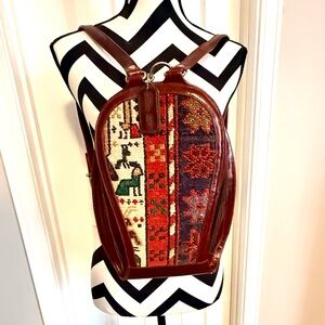 Brown Patterned Boho Women's Backpack